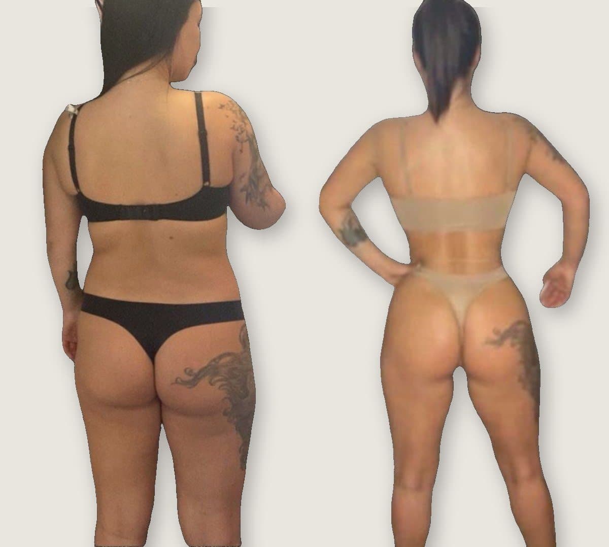 Client 9: before on the left, after on the right
